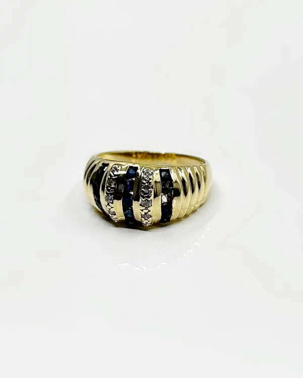 Bague or 18k 4.77grs Saphir 0.45 crt no 53