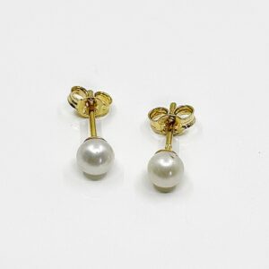 Boucles d'oreilles or 18k 0.35grs perles 4.5mm