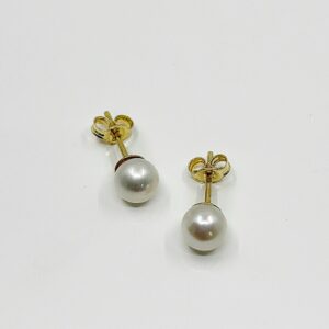 Boucles d'oreilles or 18k 0.40grs perles 5.5m