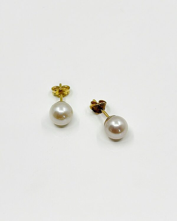 Boucles d'oreilles or 18k 0.40grs perles 6.5mm