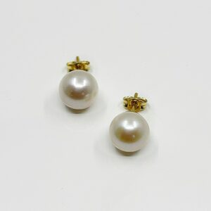 Boucles d'oreilles or 18k 0.40grs Perles 7.mm