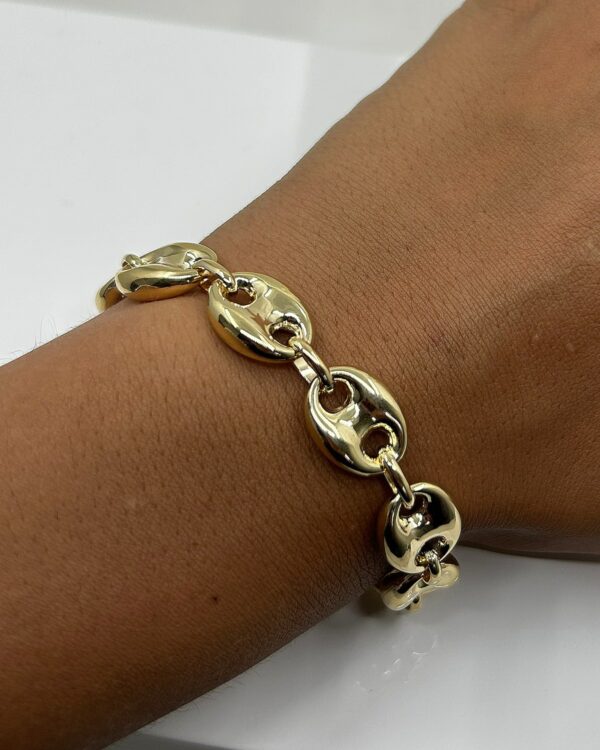 Bracelet or 18k Grain de Café 19.60grs 20cm