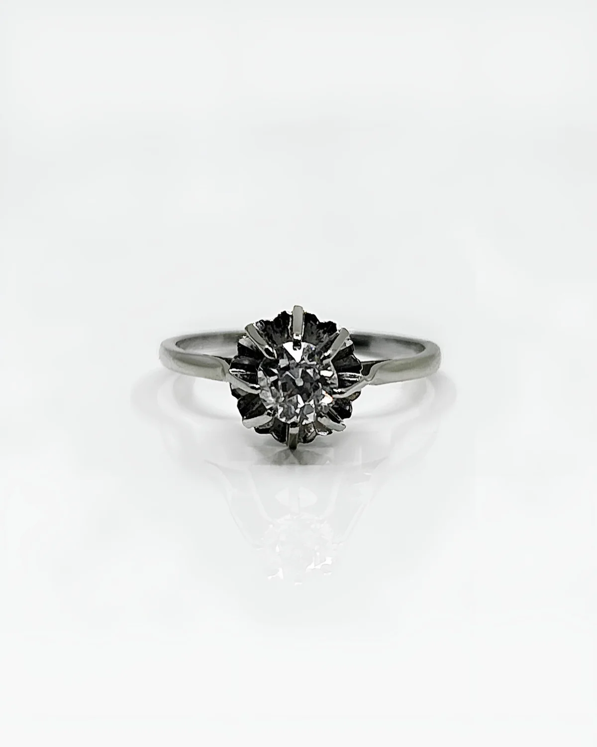 Bague or 18k 2.12grs Diamant 0.45 crt no 52