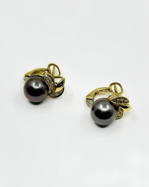 Boucles d'Oreilles Perles Tahiti or 18k 2.80grs