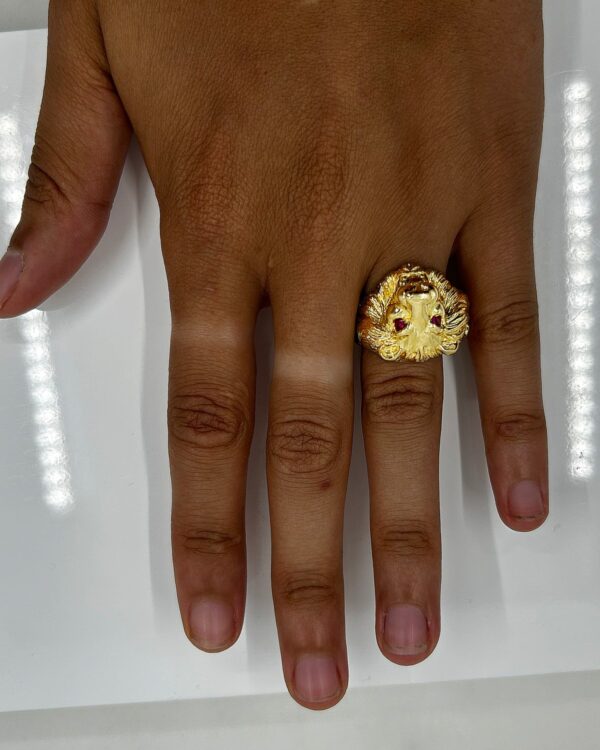 Bague Tigre or 18k 17.48grs rubis no 67