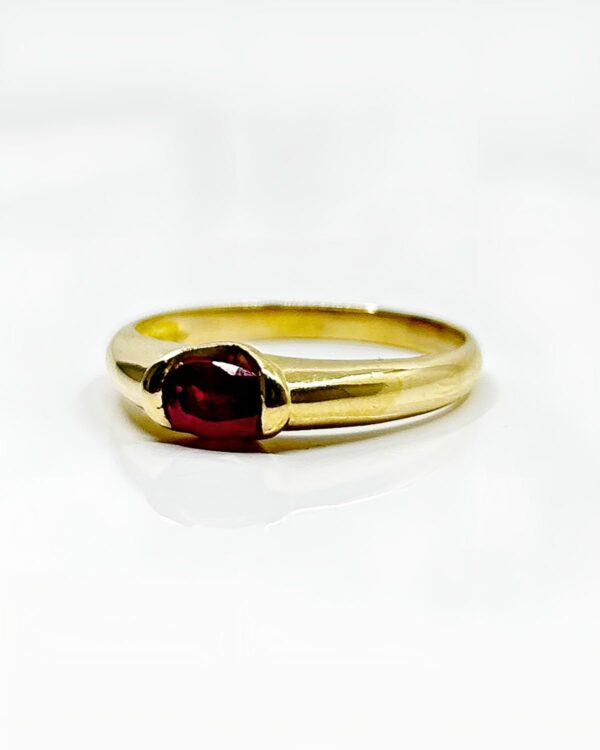 Bague or 18k 2.61grs Rubis 0.35 ct no 56