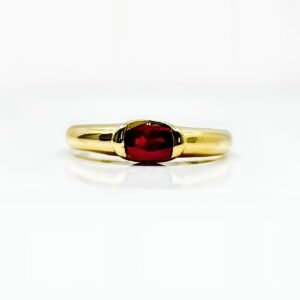 Bague or 18k 2.61grs Rubis 0.35 ct no 56