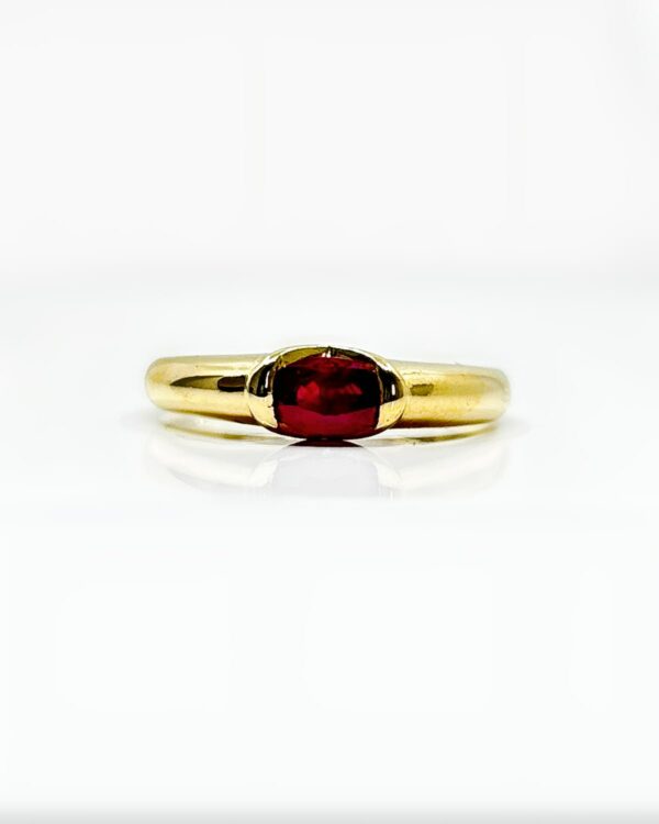 Bague or 18k 2.61grs Rubis 0.35 ct no 56