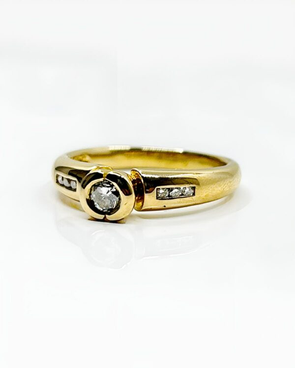 Bague or 18k 4.63grs Diamants 0.22 crt no 56