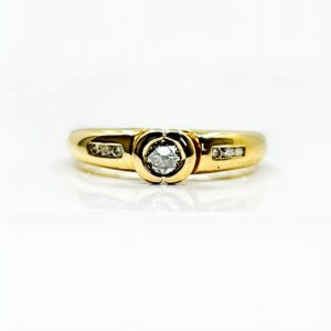 Bague or 18k 4.63grs Diamants 0.22 crt no 56