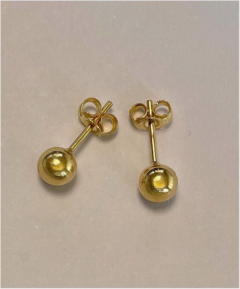 Boucles d'oreilles boules 3mm or jaune