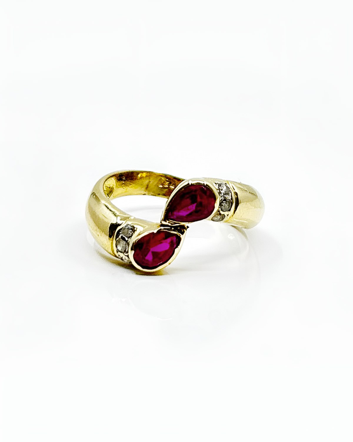 Bague or 18k 4.55grs Rubis 0.60 ct no 55