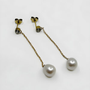 Boucles d'oreilles perles or 18k 1.88grs