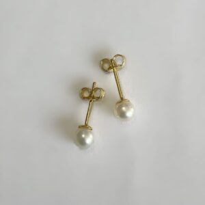 Boucles d'oreilles d'occasion or 0.35grs perles 4.5m