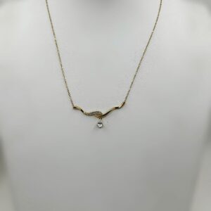 Collier or 18k Oxyde de Zirconium 2.64grs 41cm