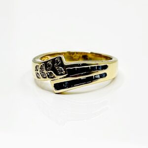 Bague or 18k 5.0grs Saphir 0.2 crt Diamants 0.08 crt