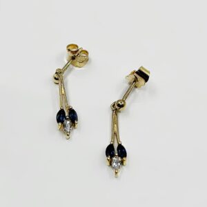 Boucles d'oreilles or 18k 1.72 grs Saphirs