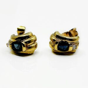 Boucles d'oreilles or 18k 5.14grs saphirs 0.50 ct