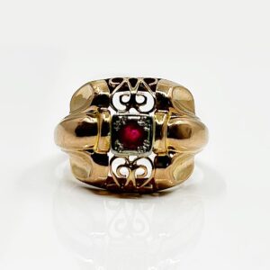 Bague or 18k 2.94grs Rubis xxx ct no 54