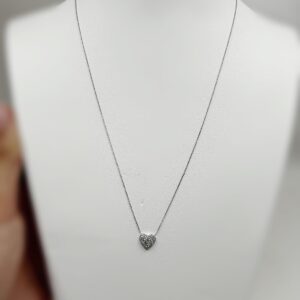 Collier or 18k 1.02grs Coeur Diamant 0.40ct 48cm