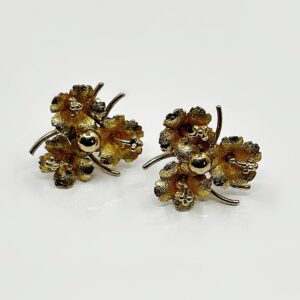 Boucle d'oreille Fleurs or 18k 6.52 grs