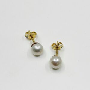 Boucles d'oreilles or 18k 0.40grs perles 5.5m