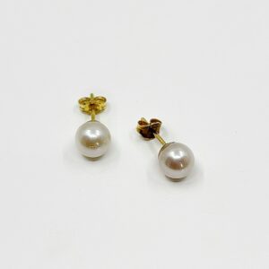 Boucles d'oreilles or 18k 0.40grs perles 6.5mm