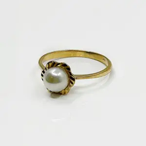 Bague perle or 18k 2.21grs perle de 6mm