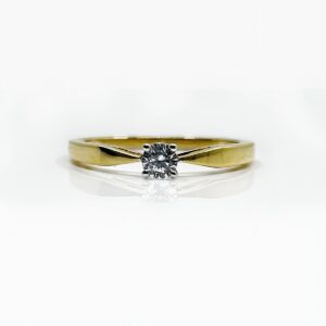 Bague or jaune 18k 0.18 crt 2grs