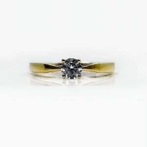 Bague or jaune 18k diamants 0.35 crt 2.75grs