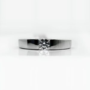 Bague or blanc 18k diamants 0.23 crt 3.25grs