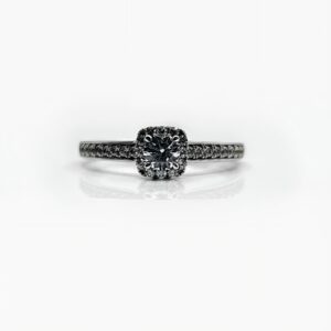 Bague or blanc 18k diamants 0.30 crt 2.20grs