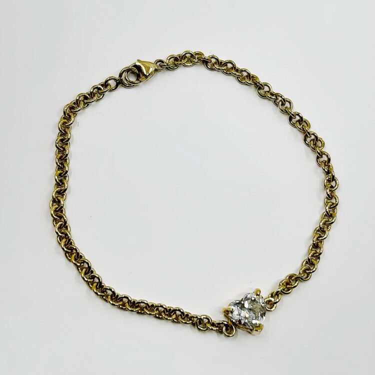 Bracelet or 18k Coeur Oz 4.10grs - 15.5cm