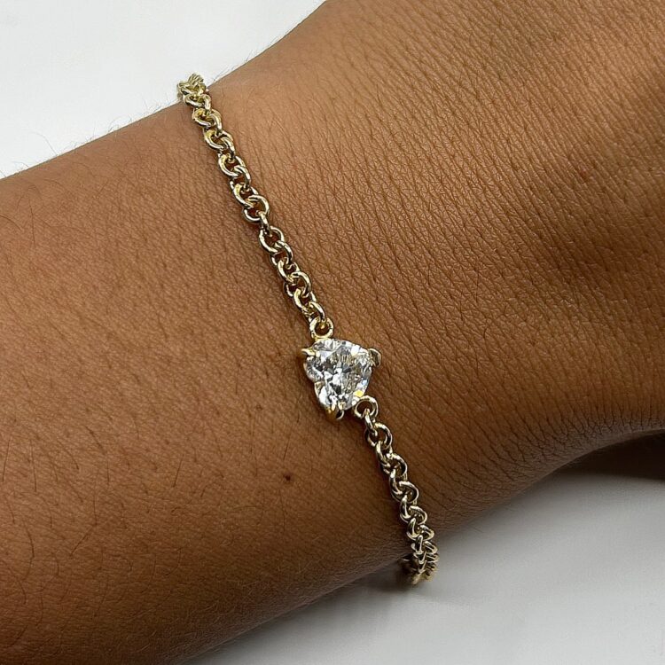 Bracelet or 18k Coeur Oz 4.10grs - 15.5cm