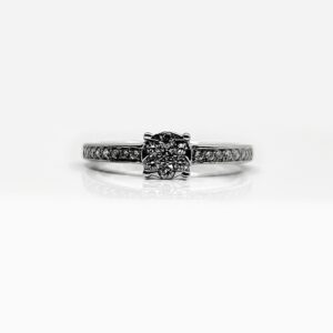 Bague Or 18k 3.45grs Diamants 0.28crt no 52