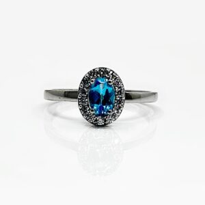 Bague d'occasion or 9 carats topaze oxides