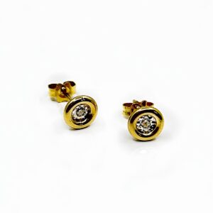 Boucles d'oreilles diamants or 18k 1.09grs 0.06ct