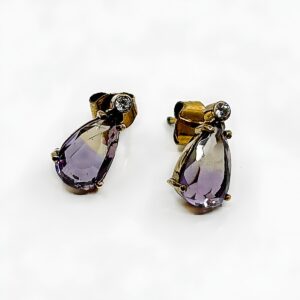 Boucles d'Oreilles Améthystes or 18k 3.05grs