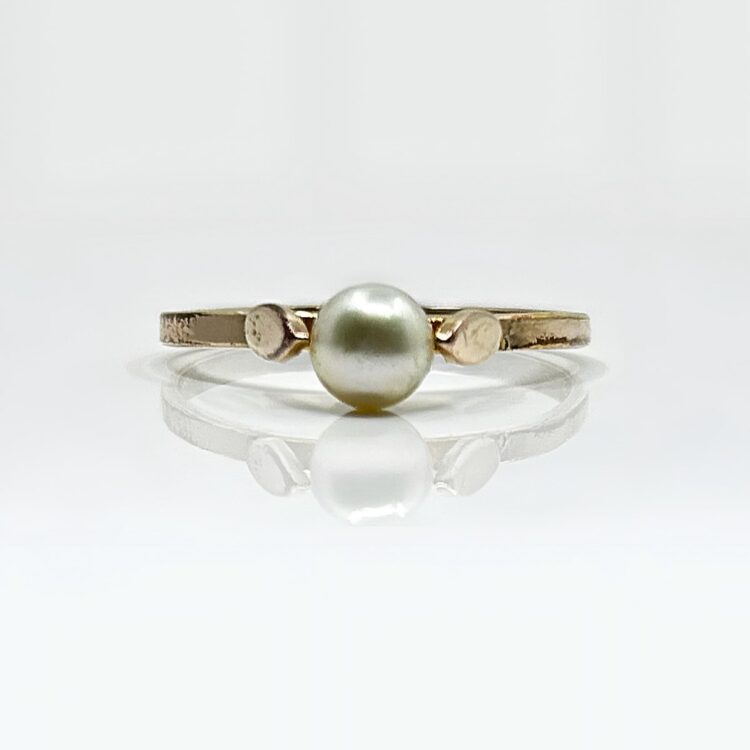 Bague or 18k perle 5mm 1.17grs - no 58