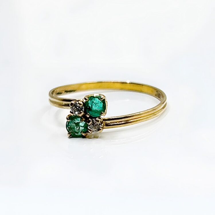 Bague or 18k Emeraude 0.20crt 1grs - 53