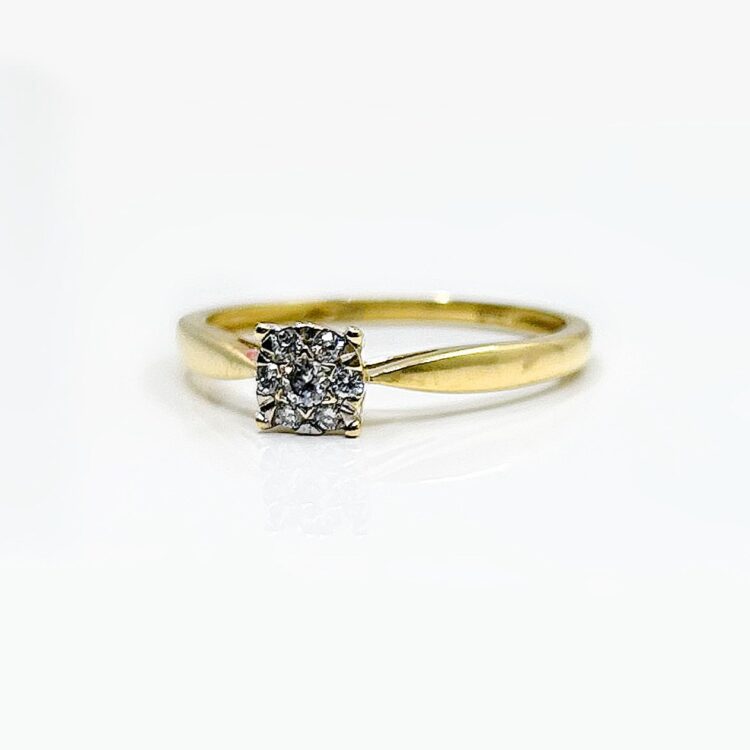 Bague or 18k Diamant 0.15 carats 2.01 grs - no 58