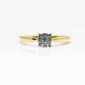 Bague or 18k Diamant 0.15 carats 2.01 grs - no 58