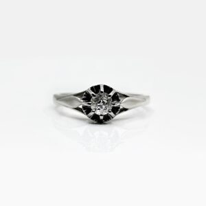 Bague or 18k Solitaire Diamant 2.62grs - 52