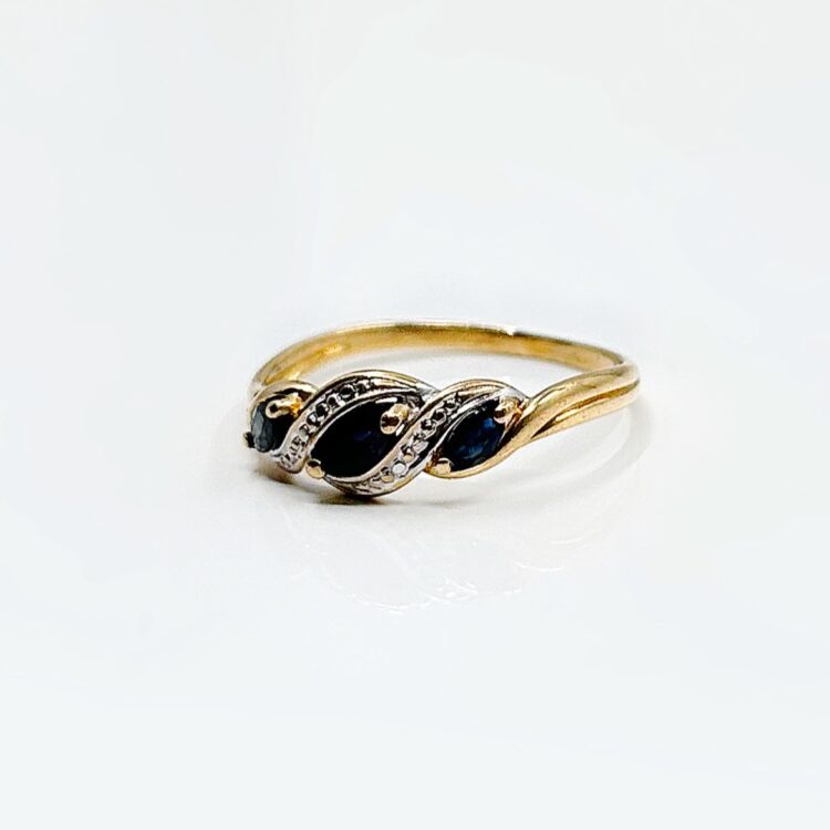 Bague or 18k Saphir 0.24 crt 1.45grs - no 54