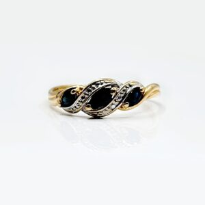 Bague or 18k Saphir 0.24 crt 1.45grs - no 54