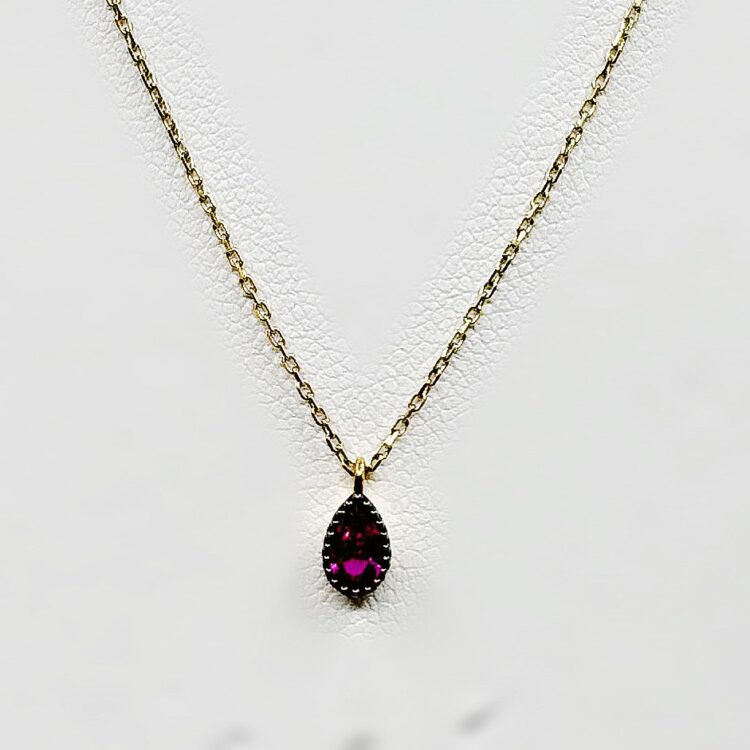 Collier or 18k Rubis 1.42grs - 42cm