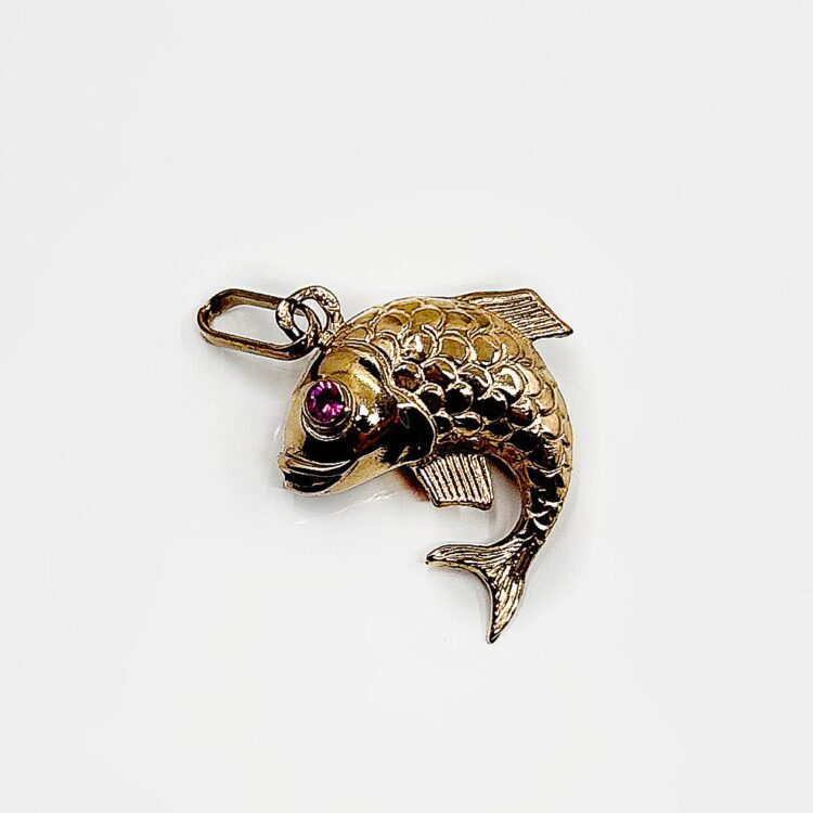 Pendentif Rubis Poisson or 18k 1.23grs