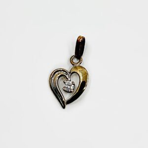 Pendentif Coeur or blanc oz 18k Oz 0.47grs