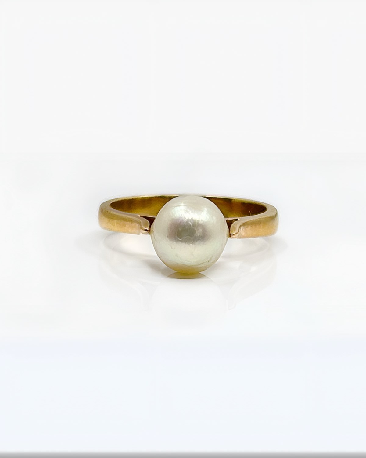 Bague or 18k 4.27grs perle 8mm