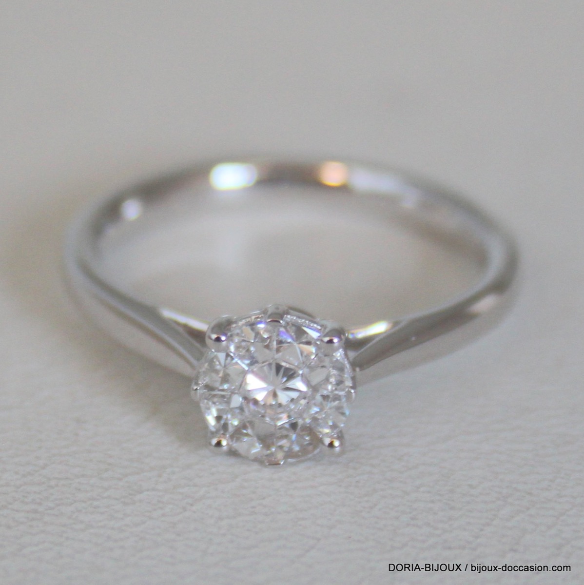 Bague Or Gris 750 Diamants 0.35cts Effet 0.80cts